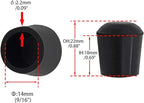 Flyshop 4 Pieces 14mm Rubber Chair Leg Caps Round, Non-Slip Protective Caps - Image 2