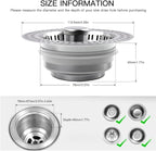 3 in 1 Kitchen Sink Drain Strainer Stopper, Stainless Steel Pop Up Sink Stopper - Image 5