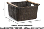 The Basket Lady Deep Pole Handle Wicker Storage Basket, 11.5 in L x 11.5 in W x - Image 6