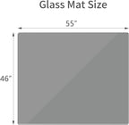 46" x 55" Glass Chair Mat, Heavy Duty Hard Tempered Glass Mat - Image 6