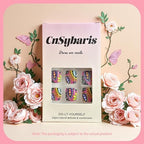 24PCS Hot Pink Press on Toenails Short Square Fake Toenails Summer False Toe Nails with Colorful Flower Design Glue on Toenail Artificial Beach Flower Full Cover Toenail Acrylic Toenails for Women - Image 4