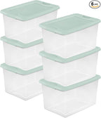 Sterilite 6 Pack Latching Box, 64 Quart, Mindful Mint by Sterilite