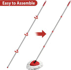 2 Spin Mop Head Replacement, 1 Base, 1 Mop Handle Combo Mops Set Compatible - Image 3