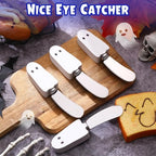 Sieral 10 Pcs Ghost Cheese Spreader Knives Halloween Wooden Handle