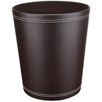 Pu Leather Trash Can for Bedroom, 2.6 Gallon Wastebasket for Office, Small by GORESE