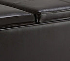 SIMPLIHOME Avalon 35 inch Wide Contemporary Rectangle 5 Pc Storage Ottoman in - Image 11