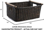The Basket Lady Pole Handle Wicker Storage Basket, Extra Large, 20 in L x 16 in - Image 8