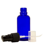 1 oz Cobalt Blue Boston Round Glass Bottle - Image 2