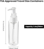 10 Pack 3.4 Oz/100ml Travel Pump Bottle TSA Approved Empty Plastic Pump Bottles - Image 2