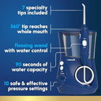 Waterpik Aquarius Countertop Water Flosser with 10 Settings, 7 Tips, Blue