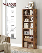 VASAGLE 6-Tier Bookshelf, Storage Organizer, 23.6 x 9.5 x 63.2 Inches