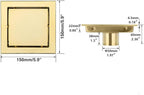 RANDOM Brushed Gold Shower Drain Square 6 inch SUS304 Stainless Steel Shower - Image 2