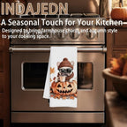 Fall Pumpkin French Bulldog Kitchen Towels, Frenchie Mom Gifts, Autumn Coffee Dog Dish Tea Towels for Kitchen, Gifts for French Bulldog Lovers Decorative Hand Towel for Bathroom, 16x24 Inch - Image 6