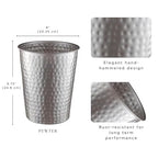 Monarch Abode Pewter Hand Hammered Metal Wastebasket - Image 2