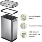 EKO Deluxe Mirage-T 50 Liter / 13.2 Gallon Touchless Rectangular Motion Sensor - Image 3