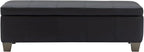 51 Inch Black Faux Leather Ottoman by UDAX
