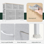 7-Drawer Dresser for Bedroom, Anti-Tip Wide Storage Organizer Fabric