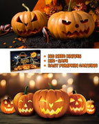 JUSTOTRY Pumpkin Carving Kit with Hammer - Safe for Kids, Halloween Pumpkin Carving Tools, Durable Stainless Steel Non-knife Stencils, Set for Adults, 23 PCS