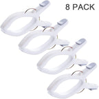 8 Pack Beach Towel Clips for Beach Chairs White Jumbo Size Towel Clamps Lounge - Image 3