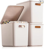 Plastic Storage Bins with lids, Storage Baskets, Container with handle by GUMEIGODA