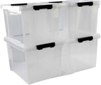 Ggbin 34 Quart Clear Lidded Storage Container Tote, Plastic Storage Box Bin by Ggbin