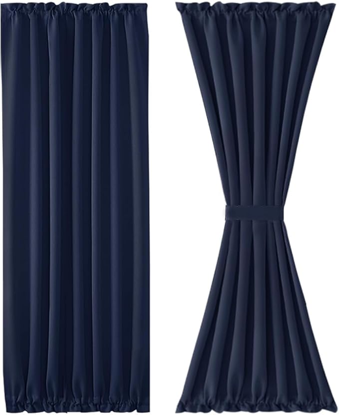 DWCN French Door Curtains Rod Pocket Thermal Blackout Curtain - Image 6