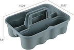 6 Pack Plastic 2 Compartments Cleaning Supplies Caddy, Commercial Carry Caddy - Image 2