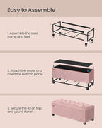 SONGMICS Velvet Storage Ottoman Bench, Foot Rest - Image 6