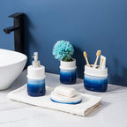 Navy Blue Ceramic Soap Dispenser - Image 5