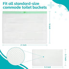 60 Pack Commode Liners with Super Absorbent Pads, Disposable Leakproof Bedside - Image 2