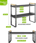 DOLALIKE Expandable kitchen Countertop Organizer, Stackable Cabinet Shelf - Image 2