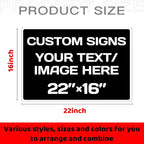 custom signs, Aluminum Weatherproof Metal Sign, Custom Personalized Text And - Image 2