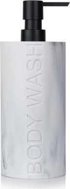 White Body Wash Dispenser Luxurious Refillable Pump Bottle by IndecorHome