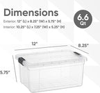 Superio Storage Bins with Lids- 2 Pack, 6.6 Qt Clear Boxes - Image 2