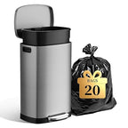 13 Gallon Trash Can with Lid, 50L Fingerprint Proof Stainless Steel Kitchen by trashcan