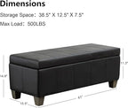Black Faux Leather Ottoman - Image 3