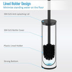 Toilet Brush and Holder Set Black Stainless Steel, 304 Heavy Duty Round Toilet - Image 5