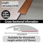 1/5 inch Height Floor Transition Strip, Self Adhesive Carpet Wood Tile Vinyl - Image 2