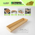 V-Shaped Bamboo Drawer Organizer Set of 3, Kitchen Large and Long Utensil Plate - Image 5