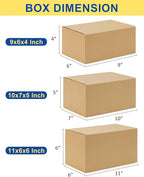 Assorted-Sizes-Shipping-Boxes-45-Pack: 9x6x4 & 10x7x5 & 11x6x6 - Image 2