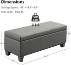 51 Inch Faux Leather Ottoman - Image 6