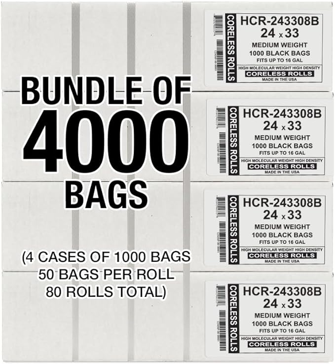 Aluf Plastics High Density Trash Bags, 16 Gallon, 8 Micron, - Image 2