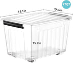 Nazhura 97Quart Plastic Storage Bin, Stackable and Nestable Storage Boxes - Image 3