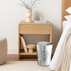Monarch Abode Nickel Chrome Handcrafted Wave Embossed Metal Wastebasket - Image 8
