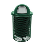 COATEDOUTDOORFURNITURE RDT-TXTGRN Heavy Duty 32 Gallon Round Trash Receptacle by CoatedOutdoorFurniture