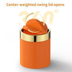 Mini Trash Can with Lid, Desktop Small Trash Can Recycling Bin Cute Metal - Image 2