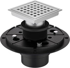 4-3/8 Inch Square Shower Floor Drain Brushed Stainless Steel Drain Kit by Dilvii