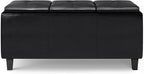 SIMPLIHOME Avalon 42 inch Wide Contemporary Rectangle Tray Storage Ottoman - Image 4