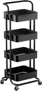 Pipishell 4 Tier Mesh Utility Cart, Rolling Metal Organization Cart by Pipishell