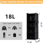 4-Shelf Hanging Closet Organizer and Storage, Collapsible Hanging Shelves - Image 2